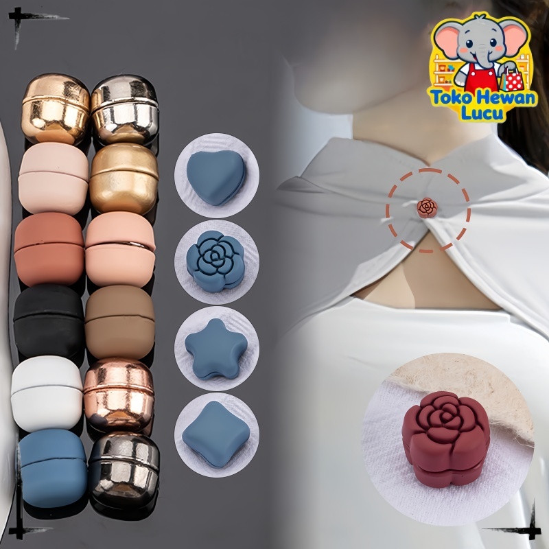 Peniti Magnet Anti Slip Aksesoris Hijab Wanita Model Elegan Bros Magnet Fashion Jilbab Muslim