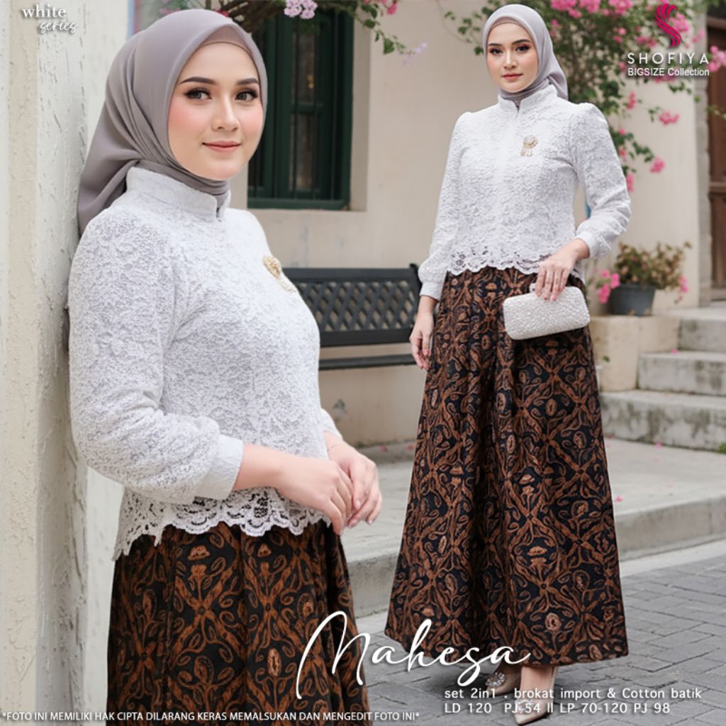 Shofiya - Mahesaa Setelan Kebaya Modern Janggan Batik Wanita Free Bross Original by Shofiya
