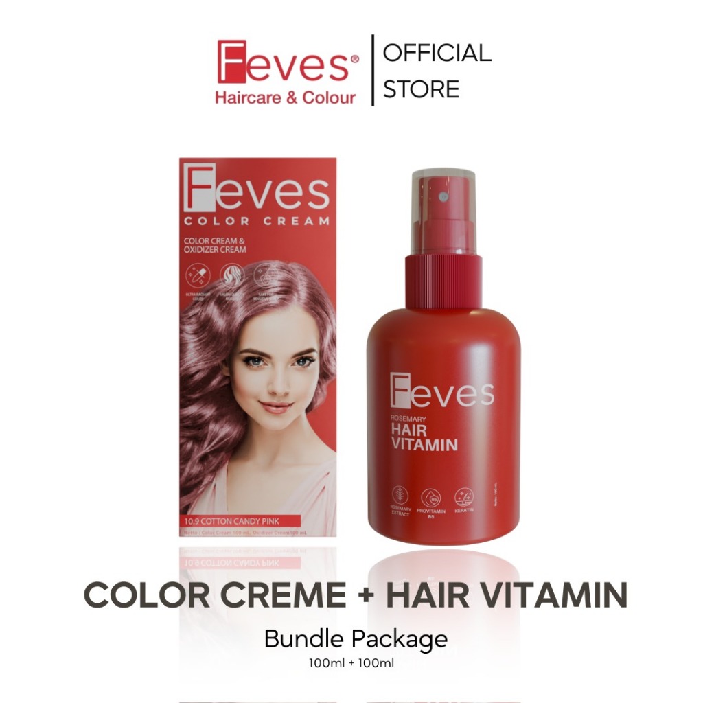 FEVES - [BUNDLE] Hair Color Pewarna Rambut & Hair Vitamin - 100ml