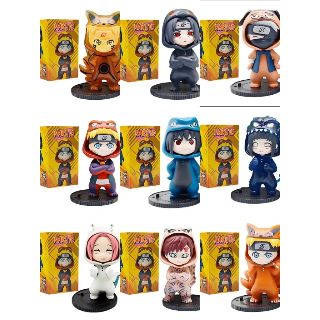 Action Figure Bijuu Naruto Cosplay Biju Naruto Sasuke Kakashi Set Isi 9 Pcs