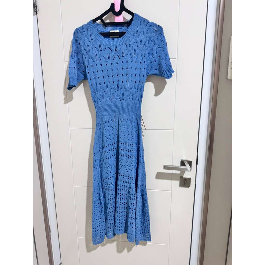 dress knit biru / dress wanita preloved / dress perempuan second / dress knit second