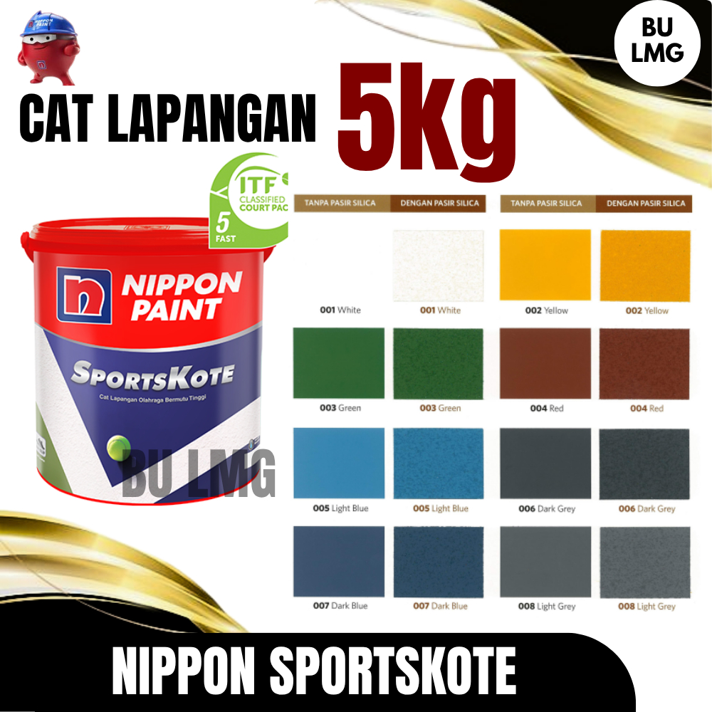 Cat Nippon Paint SportsKote 5kg || Cat Lapangan Olahraga || Cat Lapangan Outdoor 5kg || Cat Lapangan