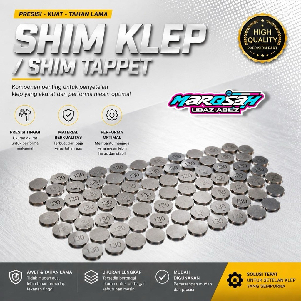 SIM SHIM KLEP TAPPET PERBIJI SATUAN UKURAN 130 - 192 SHIM KLEP SHIM TAPPET UKURAN 130 - 192