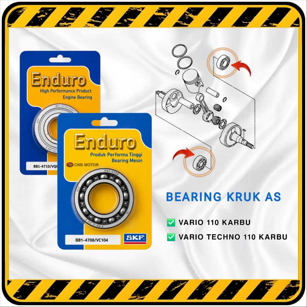 SKF ENDURO > Bearing Laker Laher Bandul Kruk As Kiri / Kanan Honda VARIO 110 ( Versi Karbu / Karbura