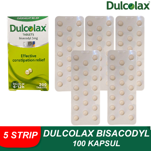 Dulcolax Bisacodyl 5mg 100 Tablet Obat Sembelit Konstipasi Susah BAB