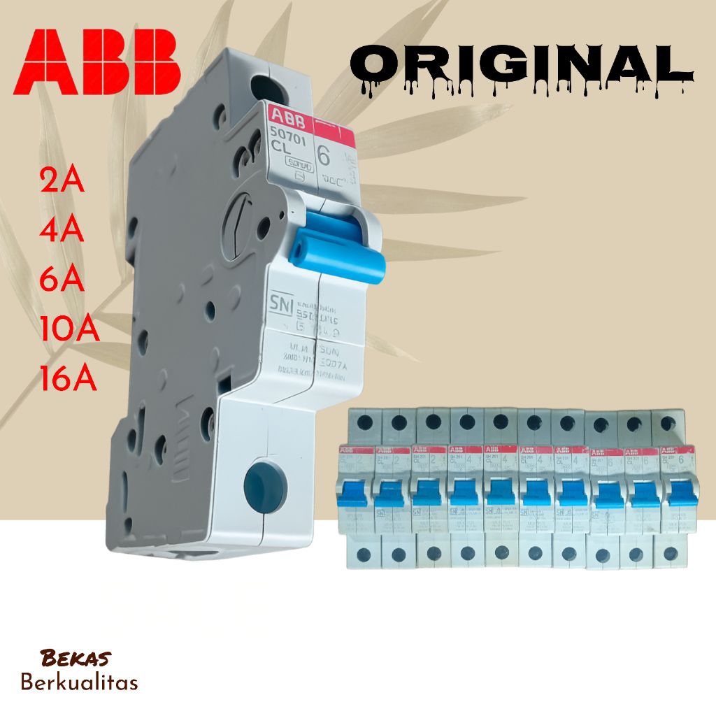 MCB ABB Original 2A 4A.6A.16A. bekas berkuwalitas