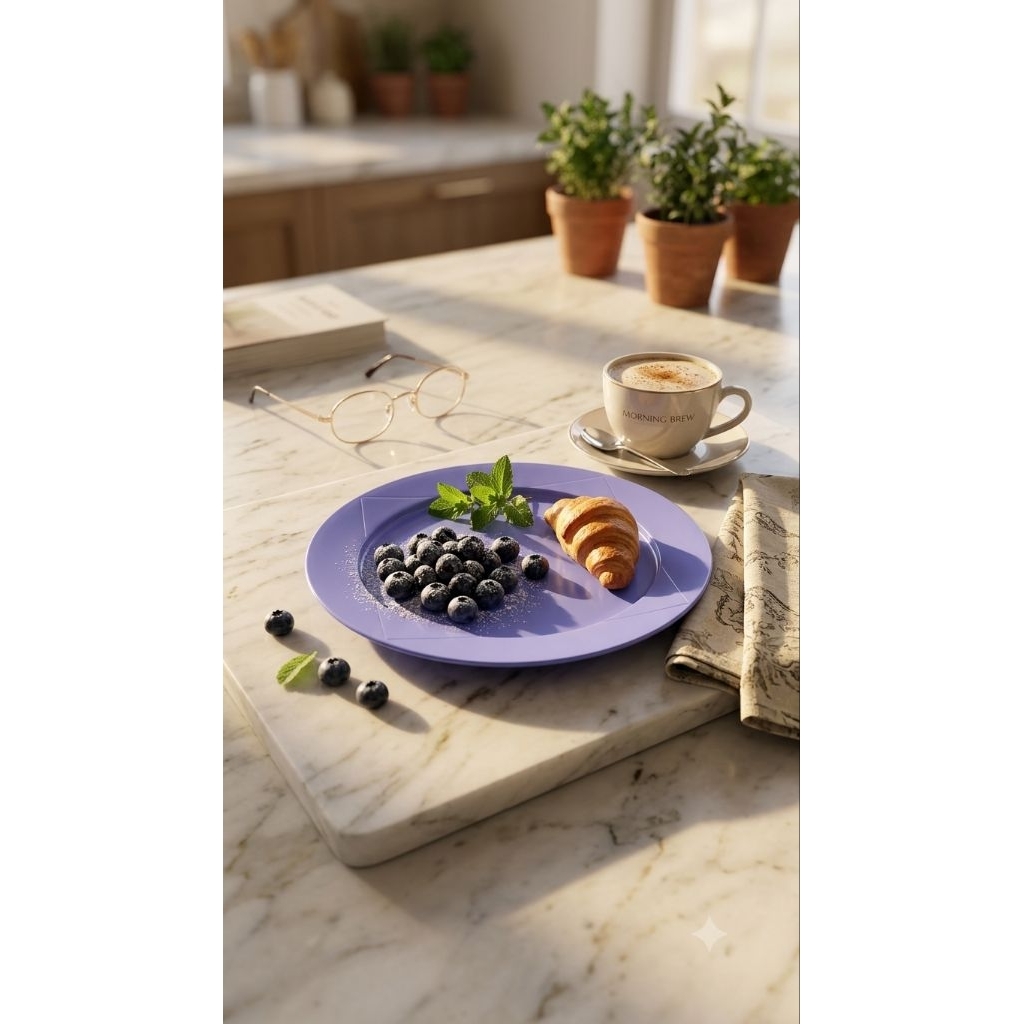 Tupperware Outdoor Dining Plate Ungu Muda - piring makan tupperware new @S