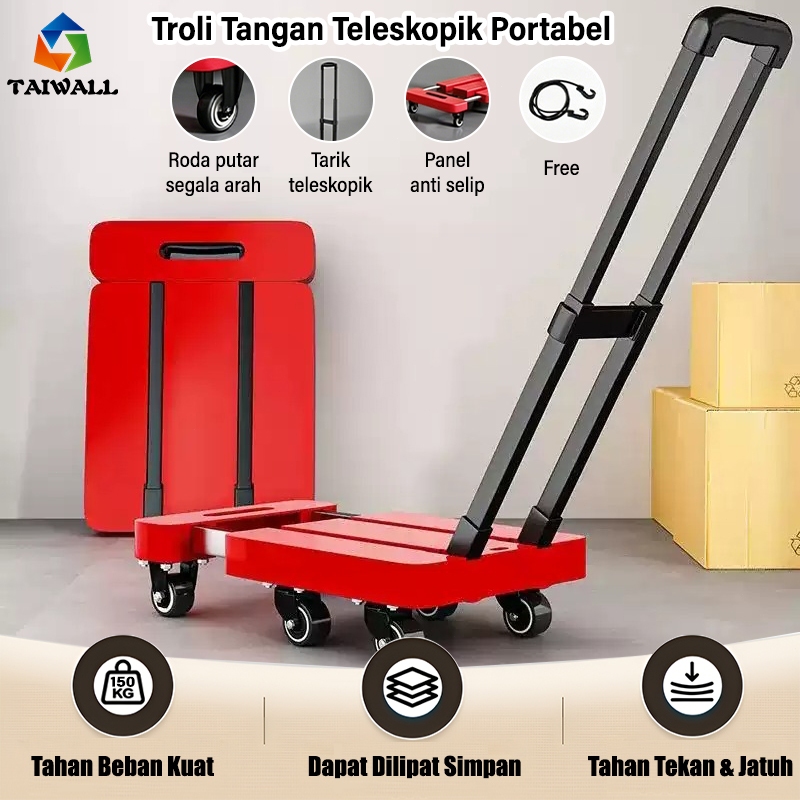 TROLLEY 150 kg hand truck handtruck troli dorongan lipat barang/Troli Lipat / Troli Angkut Barang/ T