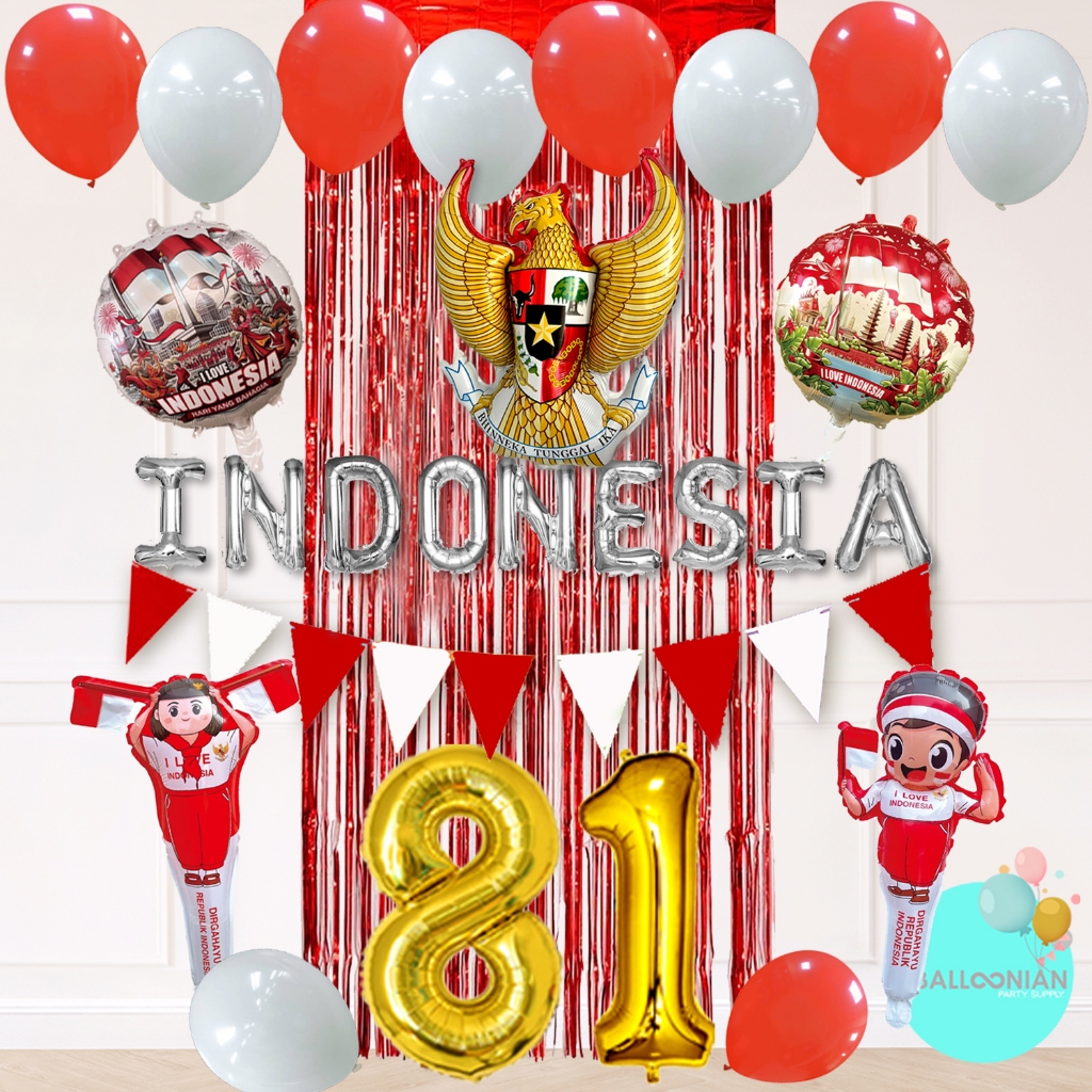 BIG DIRGAHAYU DEKORASI SET/BALON DEKORASI 17AN/KEMERDEKAAN/17 AGUSTUS