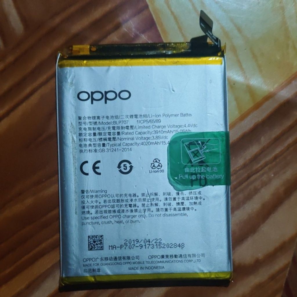 baterai oppo F11 bekas normal