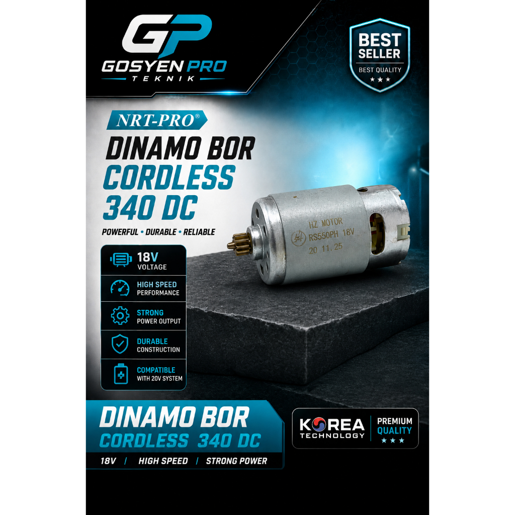 DINAMO / MOTOR MESIN BOR CORDLESS BOR BATERAI 340 DC 20V NRT-PRO