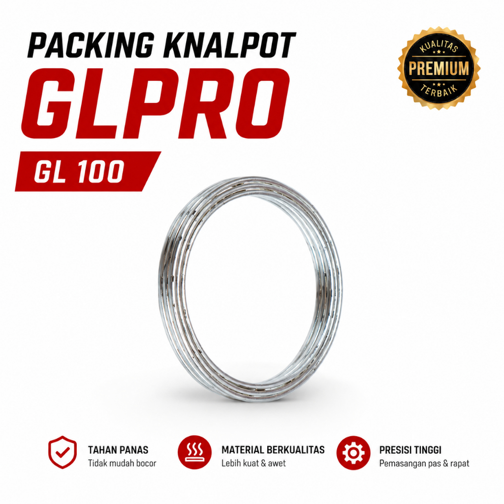 Packing Knalpot GL Pro GL100 Kualitas Premium Ring Gasket Knalpot Tahan Panas Presisi