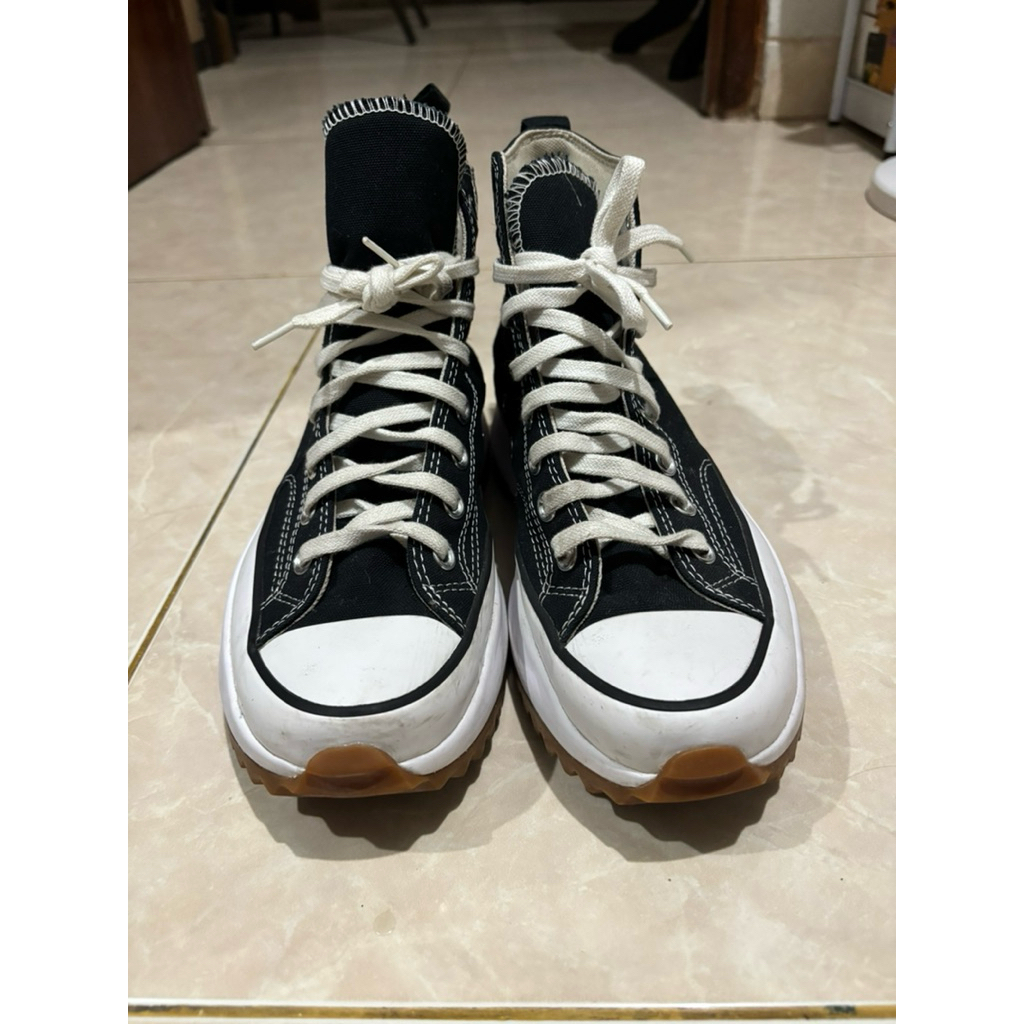 [Second Ori] Converse Run Star Hike Hi Black White Gum