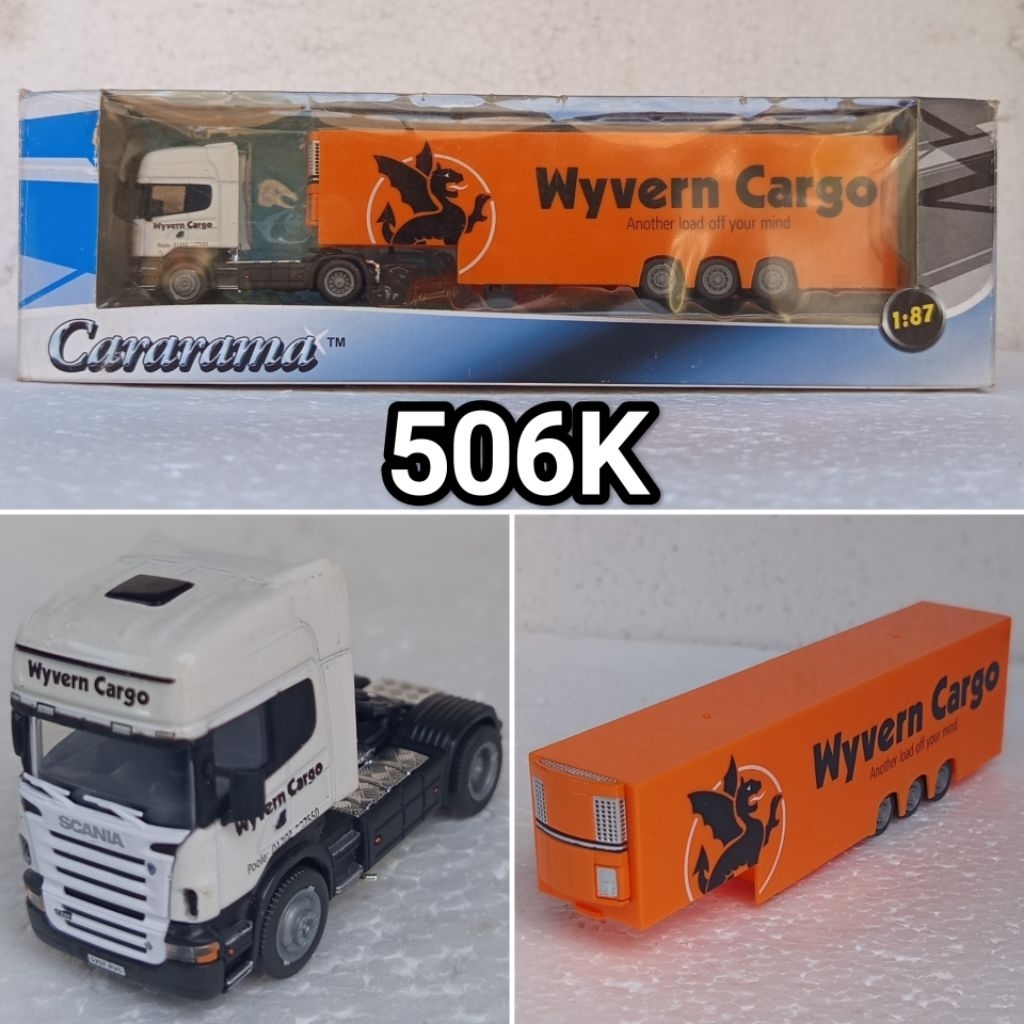 Diecast Metal Mini Micro Miniatur HO Scale 87 Cararama Truck Trailer Gandeng Box Kontainer Scania To