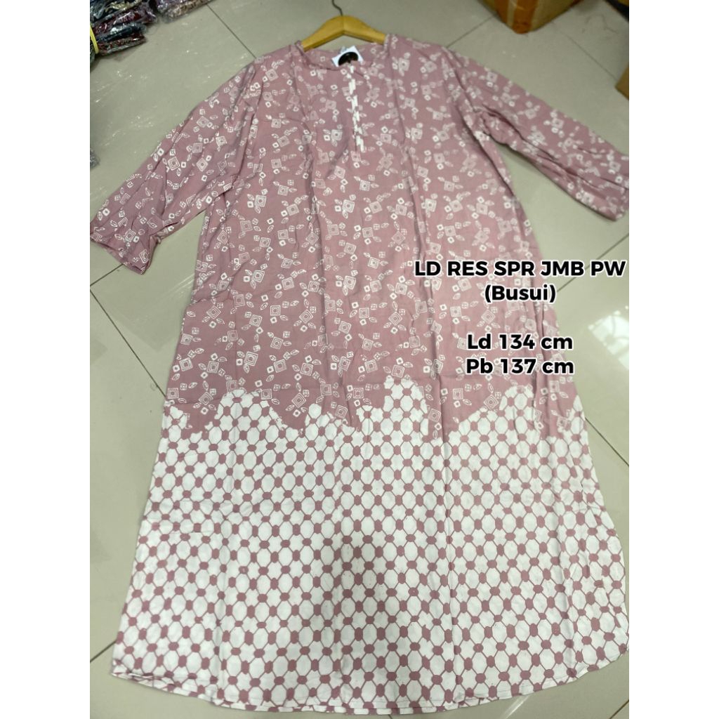 Batik Luza~ Long Dress/Daster Super Jumbo Resleting Busui friendly| Gamis Luza| Daster Big Size