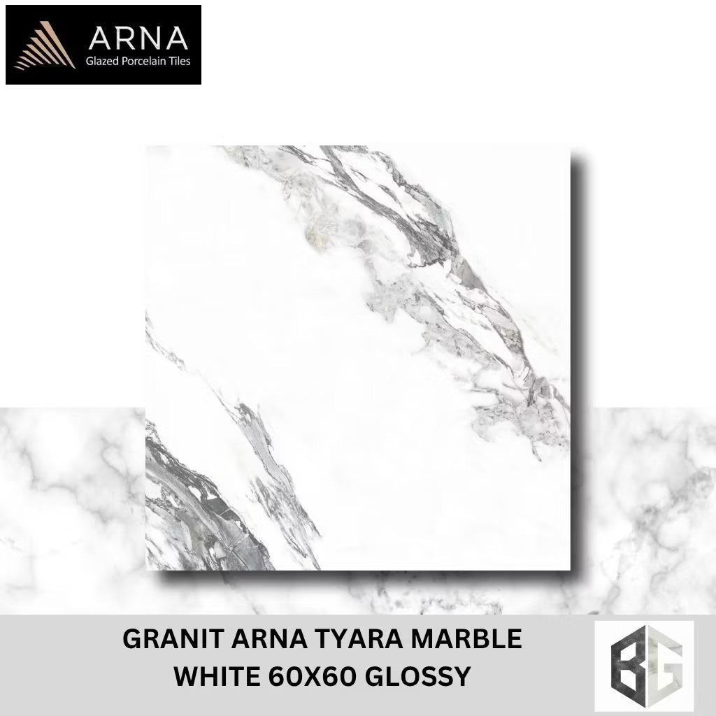 Granit Lantai Arna Tyara Marmer Marbel 60x60 Glossy White Motif Marmer