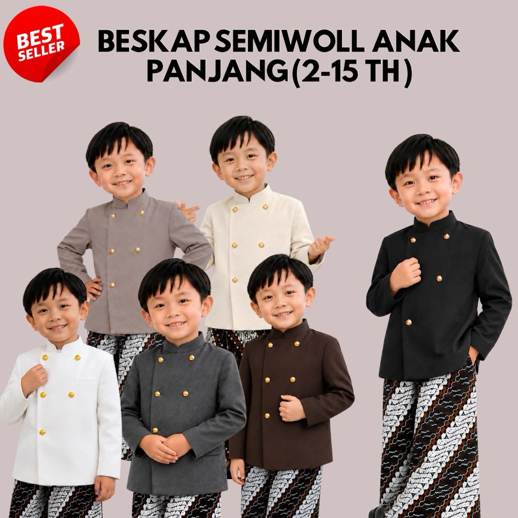 BESKAP ANAK SEMIWOLL SETELAN ANAK BESKAP LAKI LAKI BESKAP PREMIUM LENGAN PANJANG