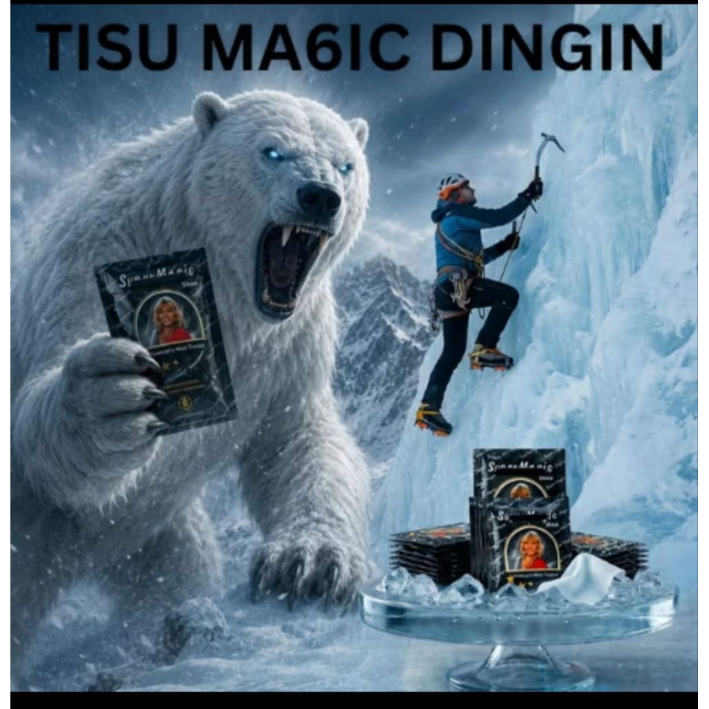 Tisu Magic untuk hiking  bertenaga -Magic Power Hitam Classic | Tissue Antiseptic Tisu Mejik Penunja