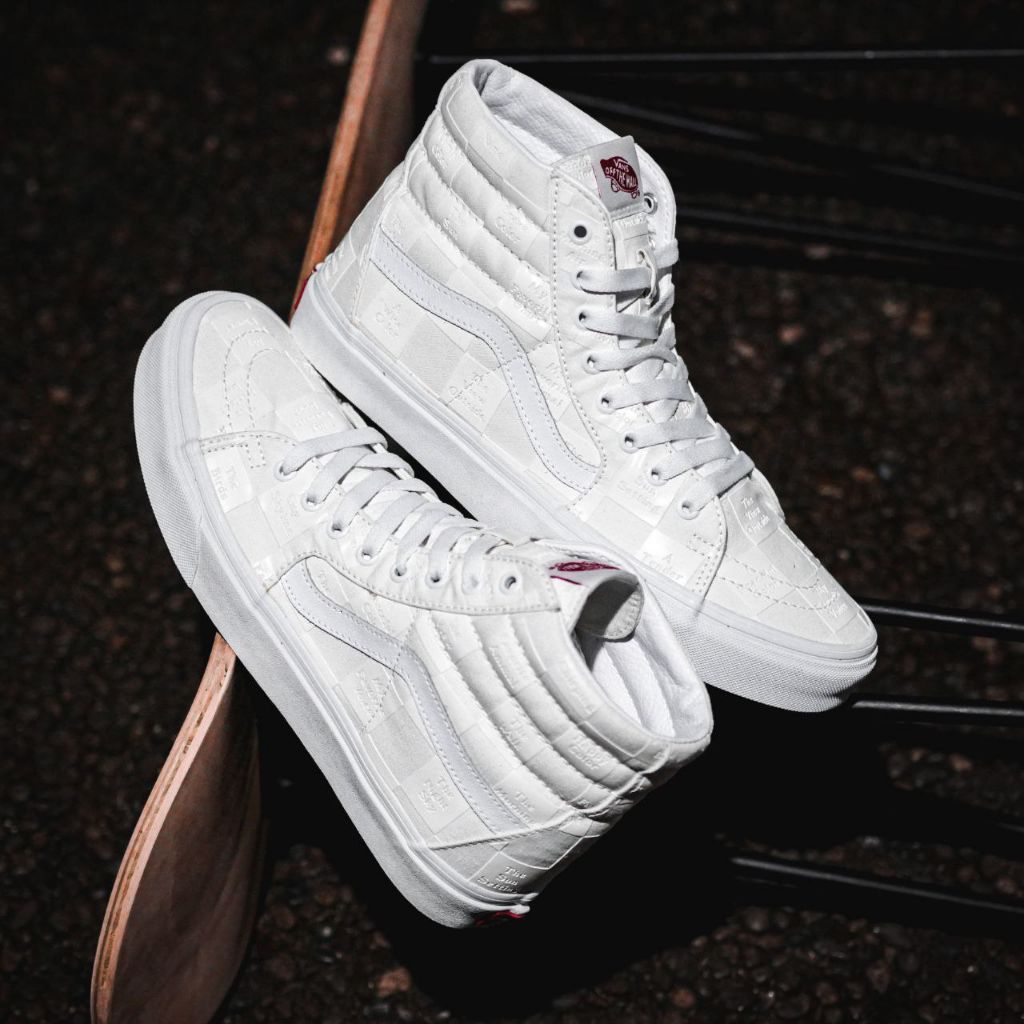 Sk8 Hi DIY Checkerboard True White