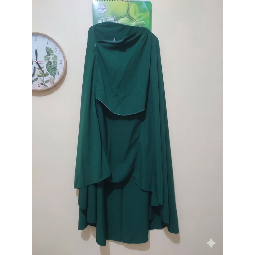 PRELOVED Khimar safar cadar resleting warna jotol (baca deskripsi)