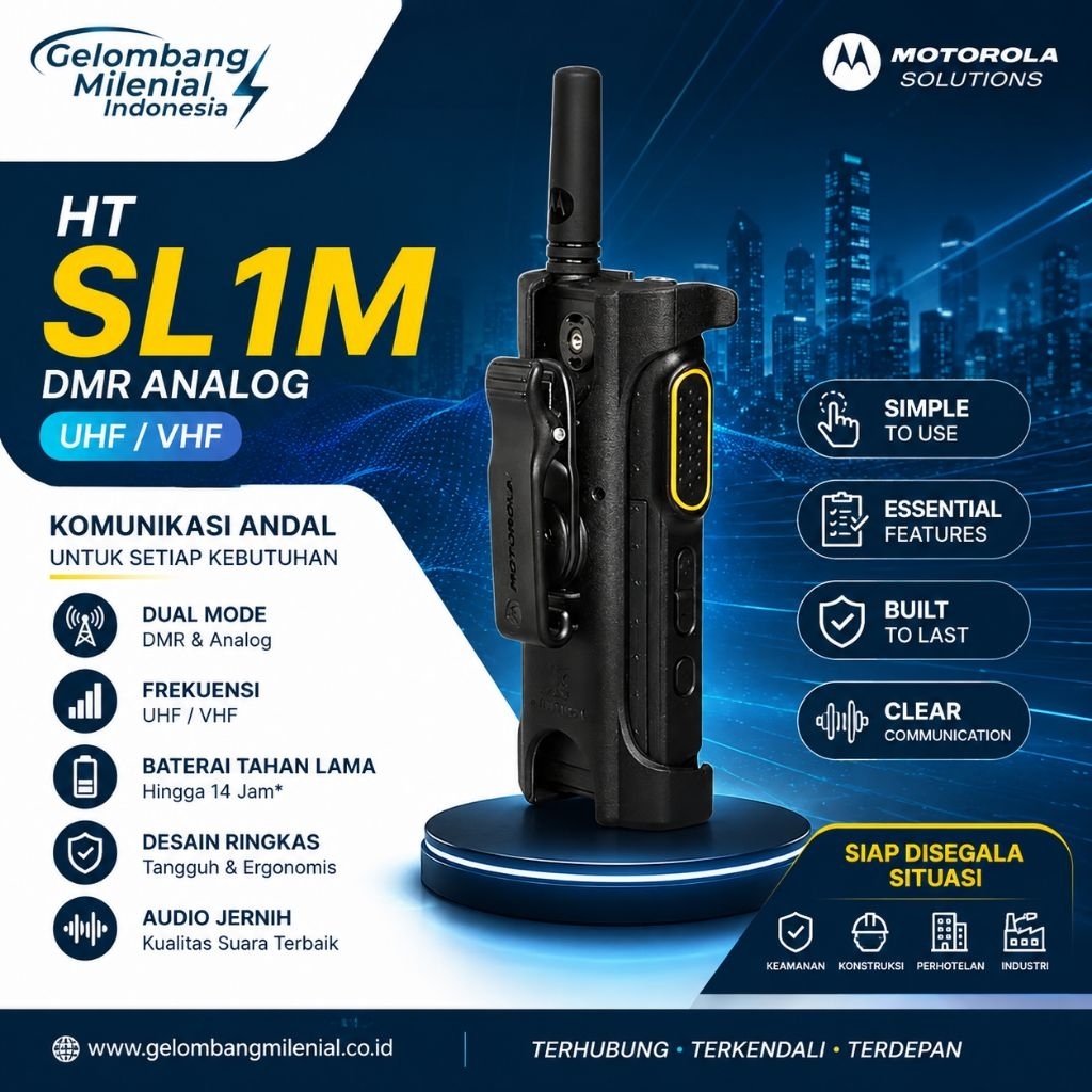 HT MOTOROLA SLIM SL1M VHF DMR DIGITAL ANALOG