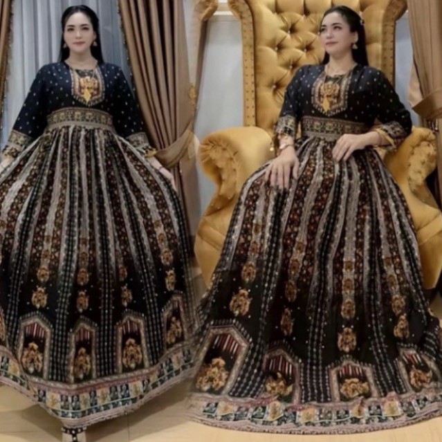 Gamis hindi Wanita bordil terbaru by ruby bahan katun rayon premium dr bb 40-80