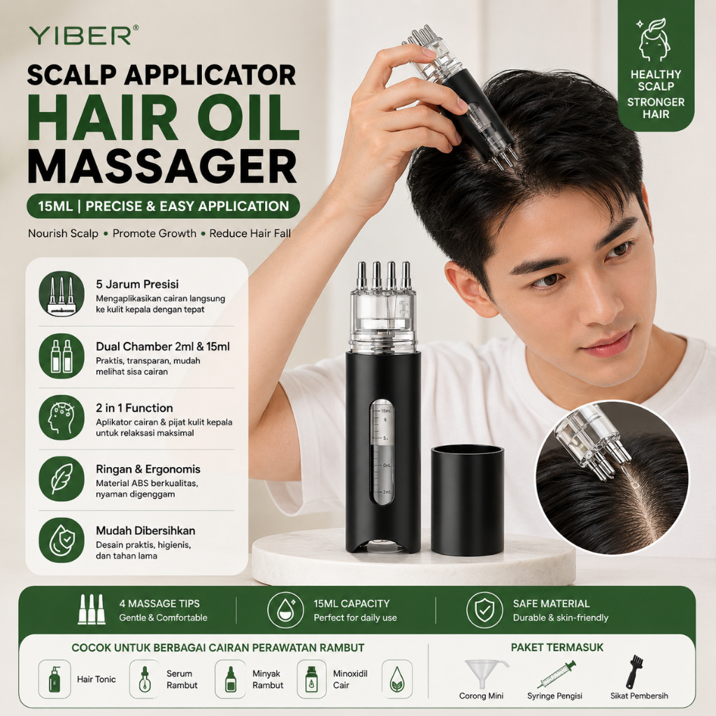 Sisir Pijat Kulit Kepala Aplikator Serum Rambut Scalp Applicator Hair Oil Massager Alat Pijat Kepala