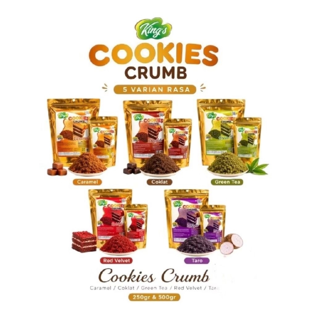 Crumble Cookies Kings 250gr/ Crumble 250gr / Biscuit Crumb / Crumb Redvelvet / Crumble Taro/ Crumble