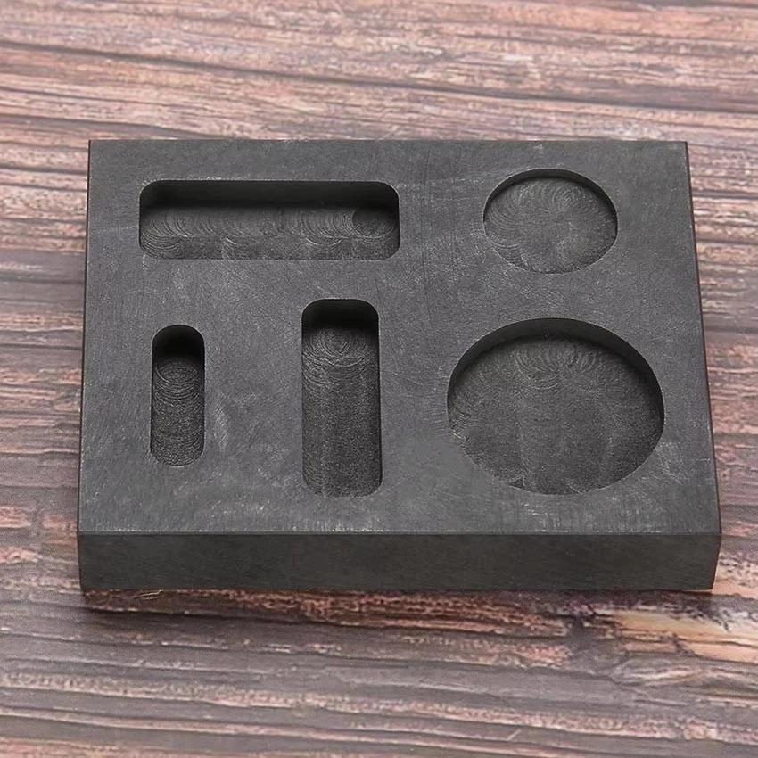 Graphite Ingot Mould 5 In 1 Cetakan Ingot Grafit High Density Emas Silver Aluminium Kaca Bulat Koin 