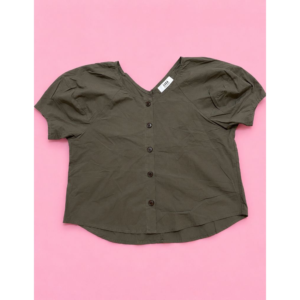 Atasan Lara Olive Green Blouse