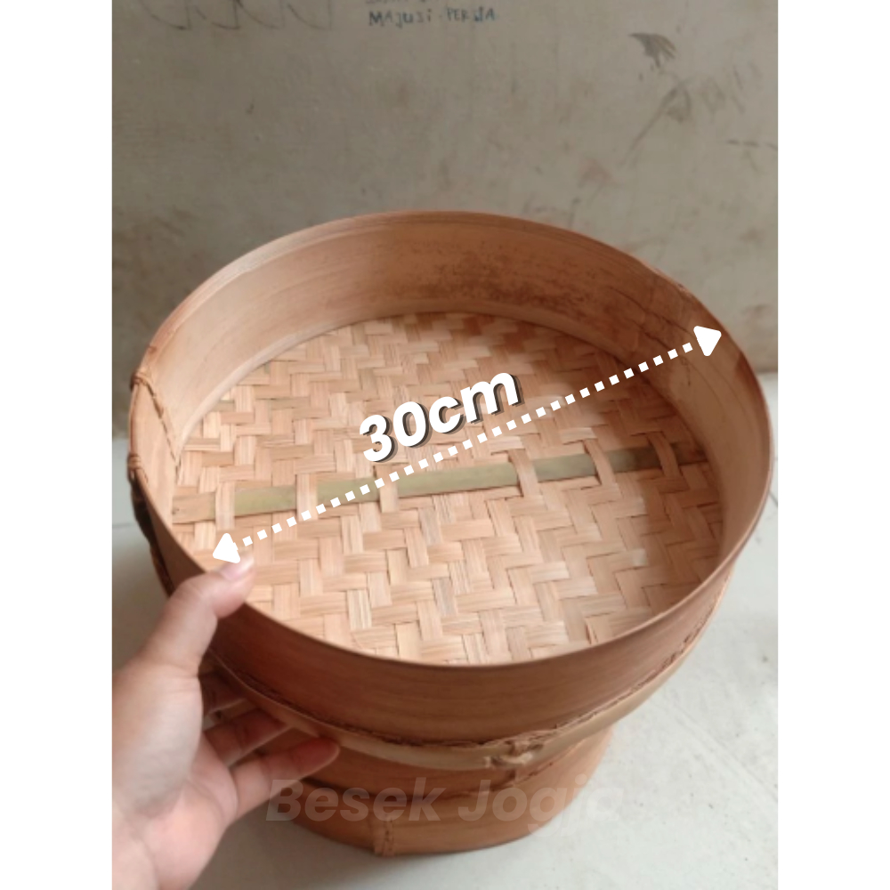 Tenong Bambu Mini Diameter 30cm - Wadah Seserahan Anyaman Keranjang Bambu Serbaguna