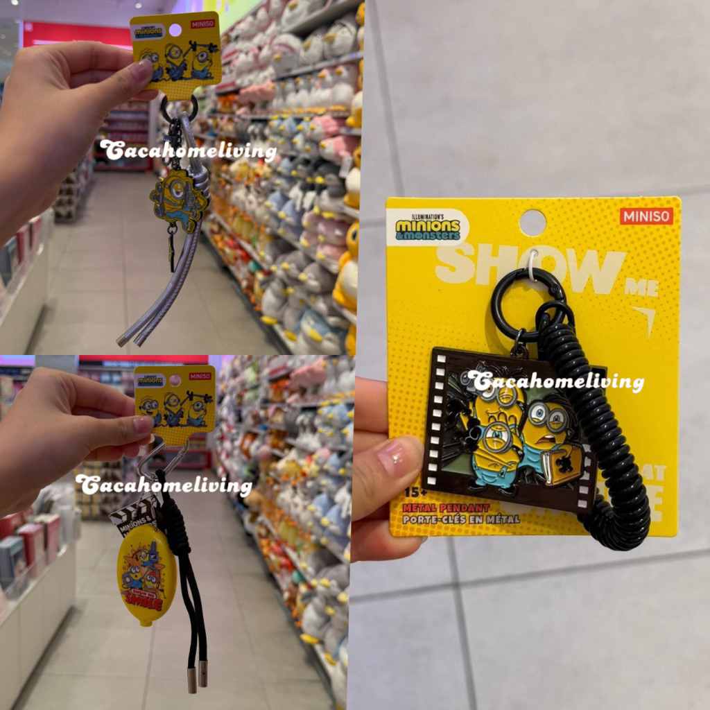 Miniso x Minions - Gantungan Kunci / Metal Keychain Pendant / Bag Charm / Hiasan Tas Minions And Mon