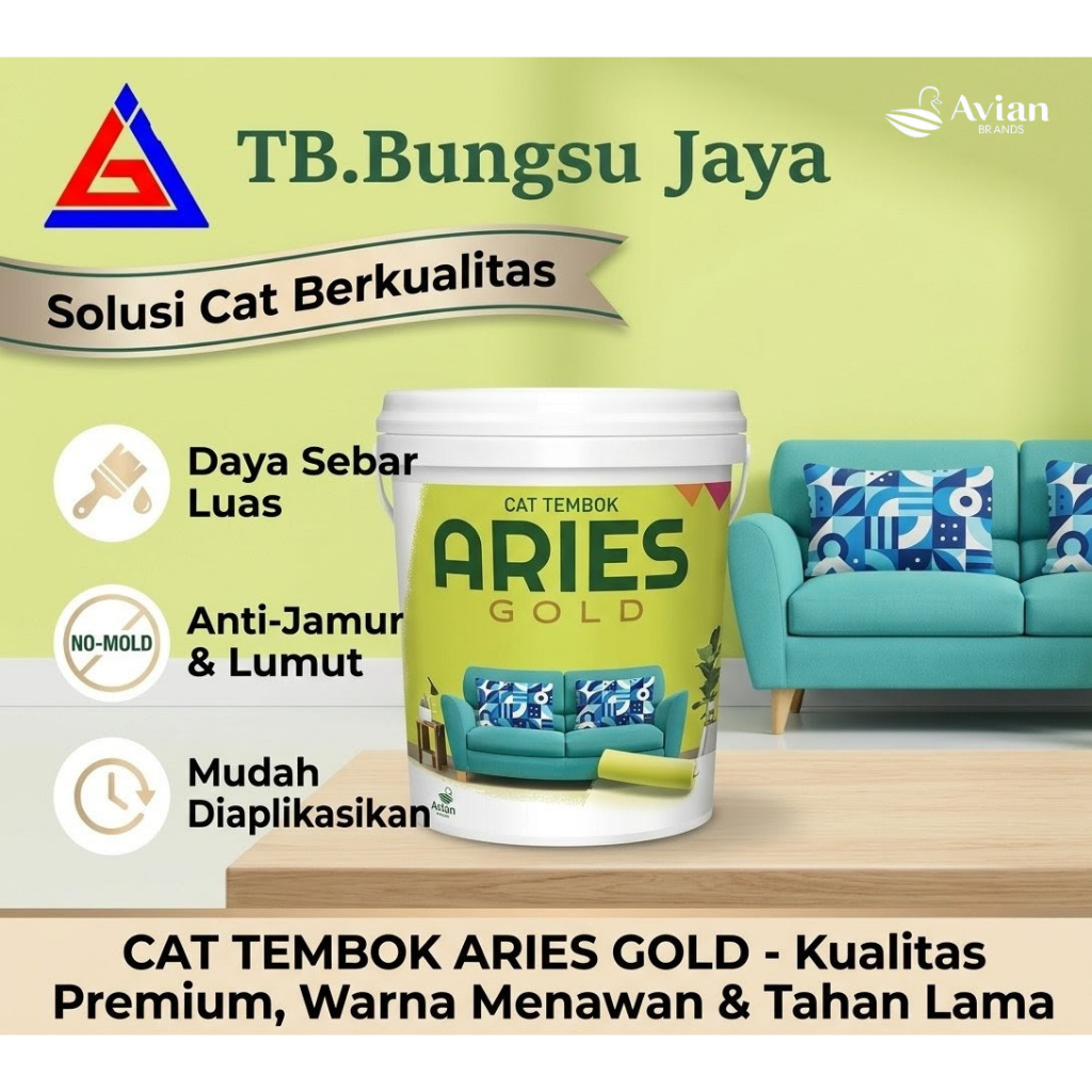 Cat Tembok Aries Gold 18 Kg