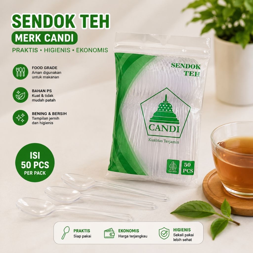 Sendok Teh Bening & Putih / Sendok Kecil Bening & Putih / Sendok Stg / Sendok Teh Natural & Putih