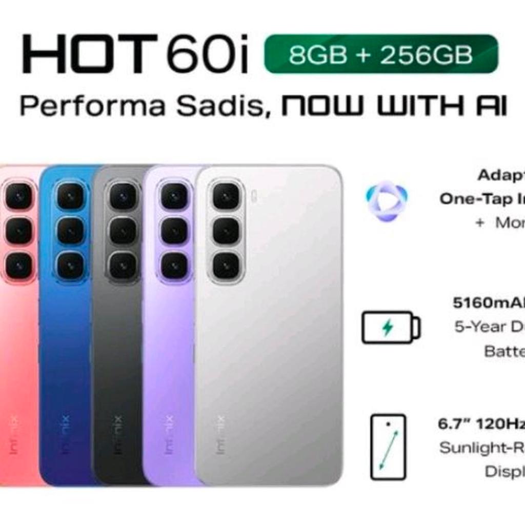 INFINIX HOT 60i 8/256 GB, 120Hz, NFC, Kamera 50MP, SLEEK BLACK
