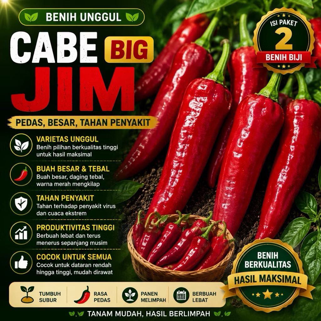 5 Benih Cabe Big Jim - Cabe manis Super Besar