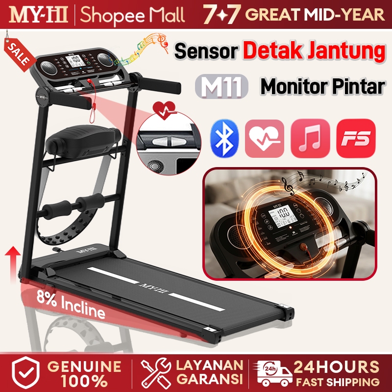 MY-HI Treadmill electric low watt M11  BB 260kg Treadmill Portable listrik lipat Walking Pad Running