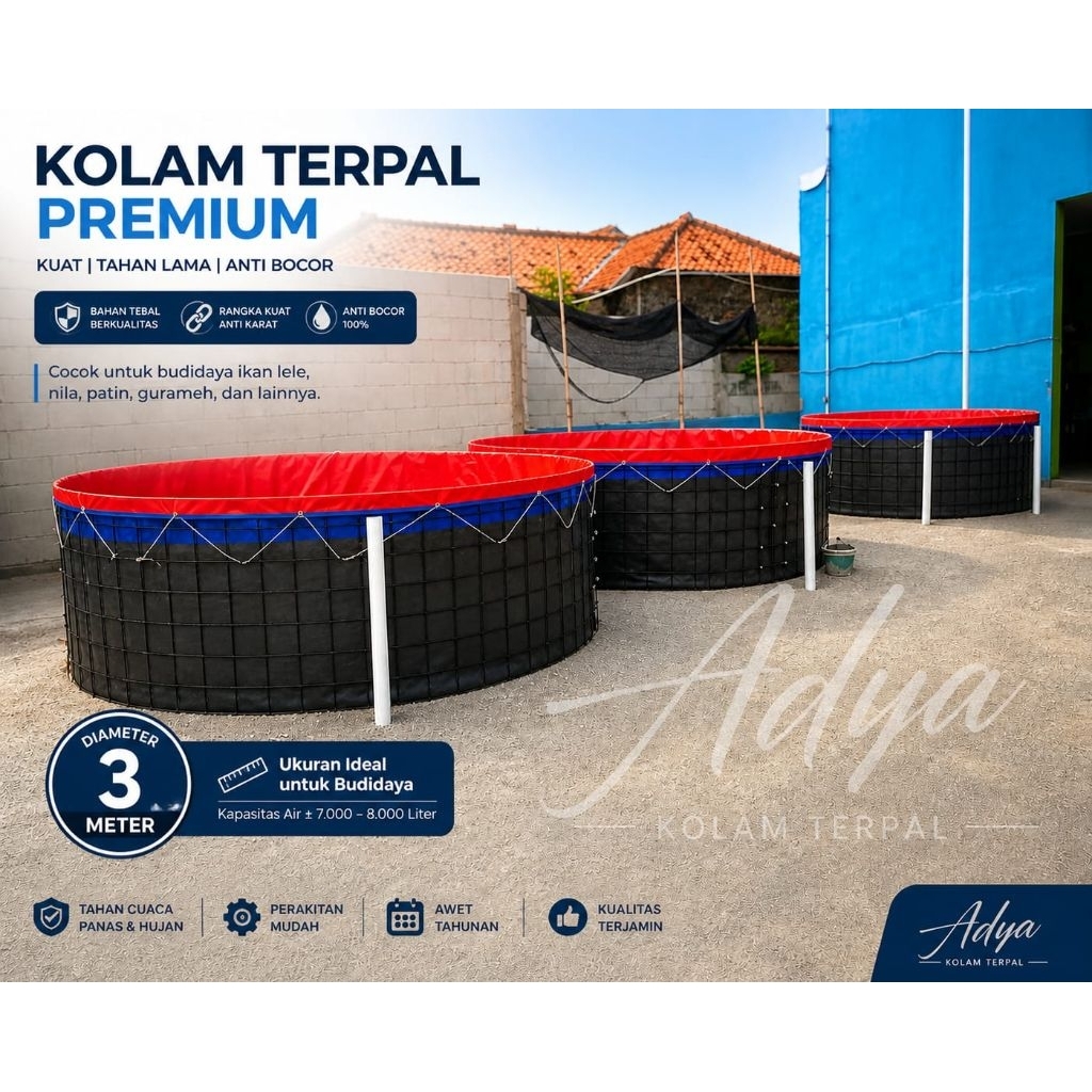 Kolam Terpal Orchid D3 kolam ikan T120cm