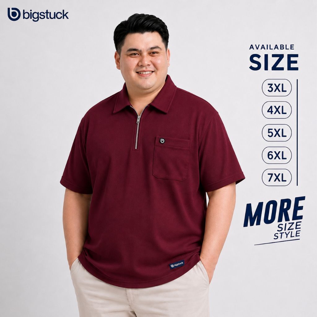 bigstuck kaos polo Zipper jumbo kaos polo Zipper bigsize polo Zipper bigsize jumbo 3xl 4xl 5xl 6xl 7