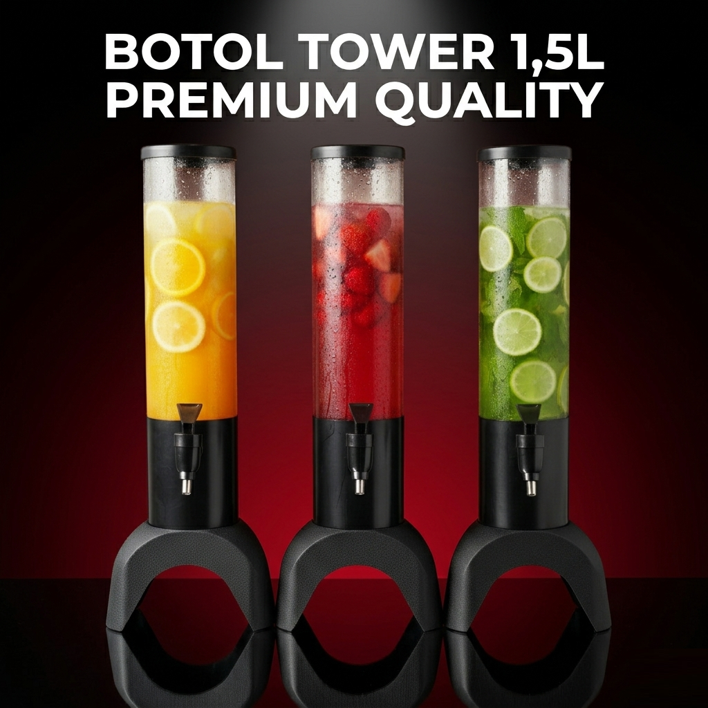 BERGARANSI Botol Tower 1,5 Liter Premium Ada Lampu LED Garansi 1 Bulan / Beer Tower / Soju Tower / B