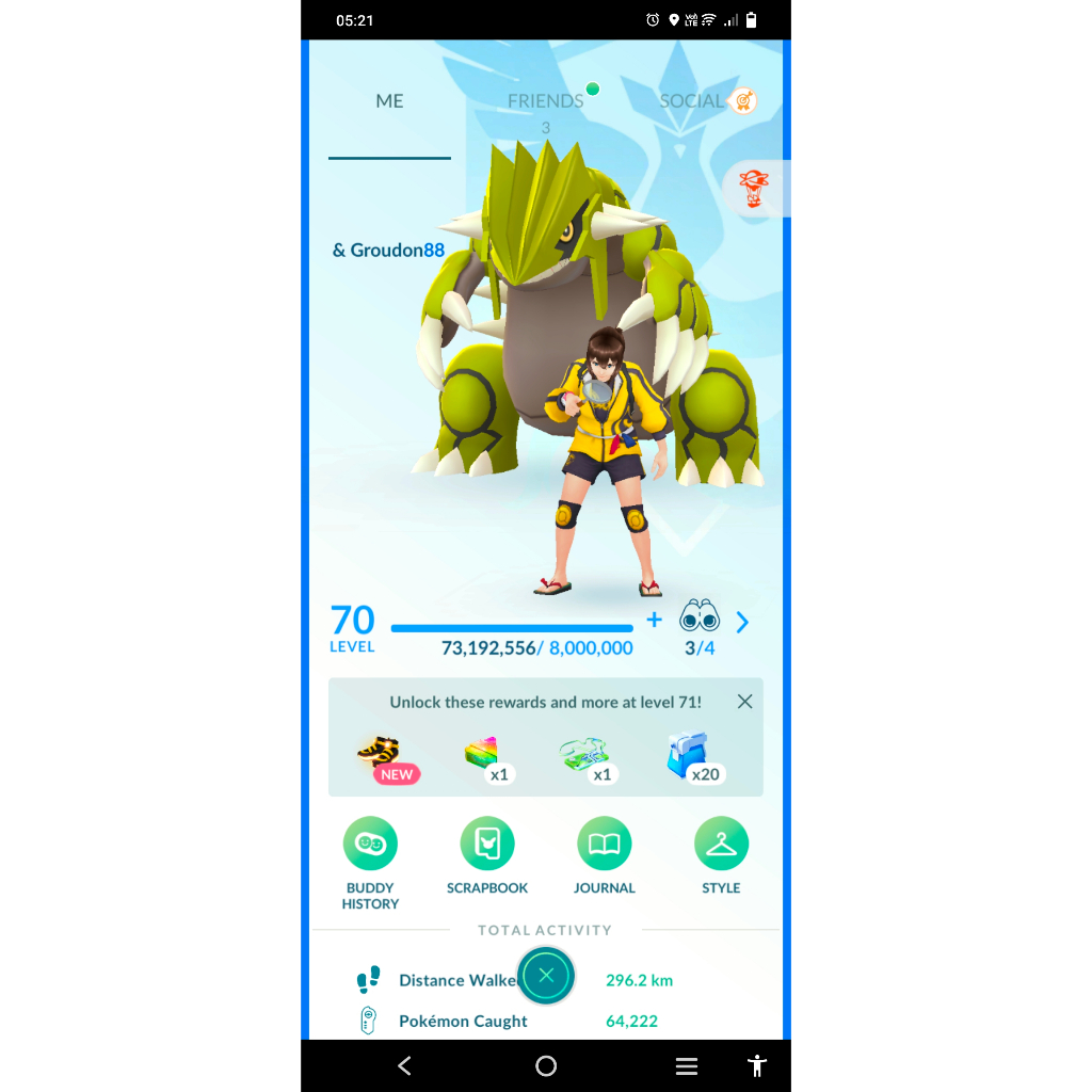 Paket Pokemon Go Siap Pakai (Akun level 70) Shiny Black Kyurem, Shiny BG Primal Groudon, Primal Kyog