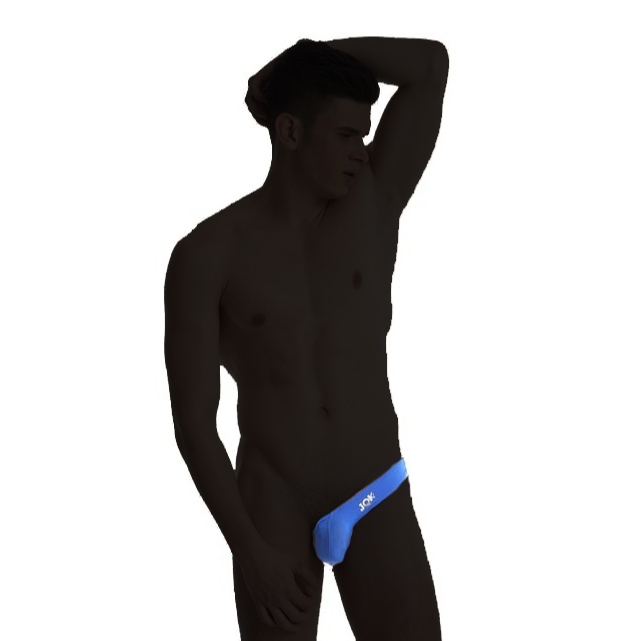 JQK Men Thong CD Celana Dalam Pria Half Side Thong Pria Biru JQ330B