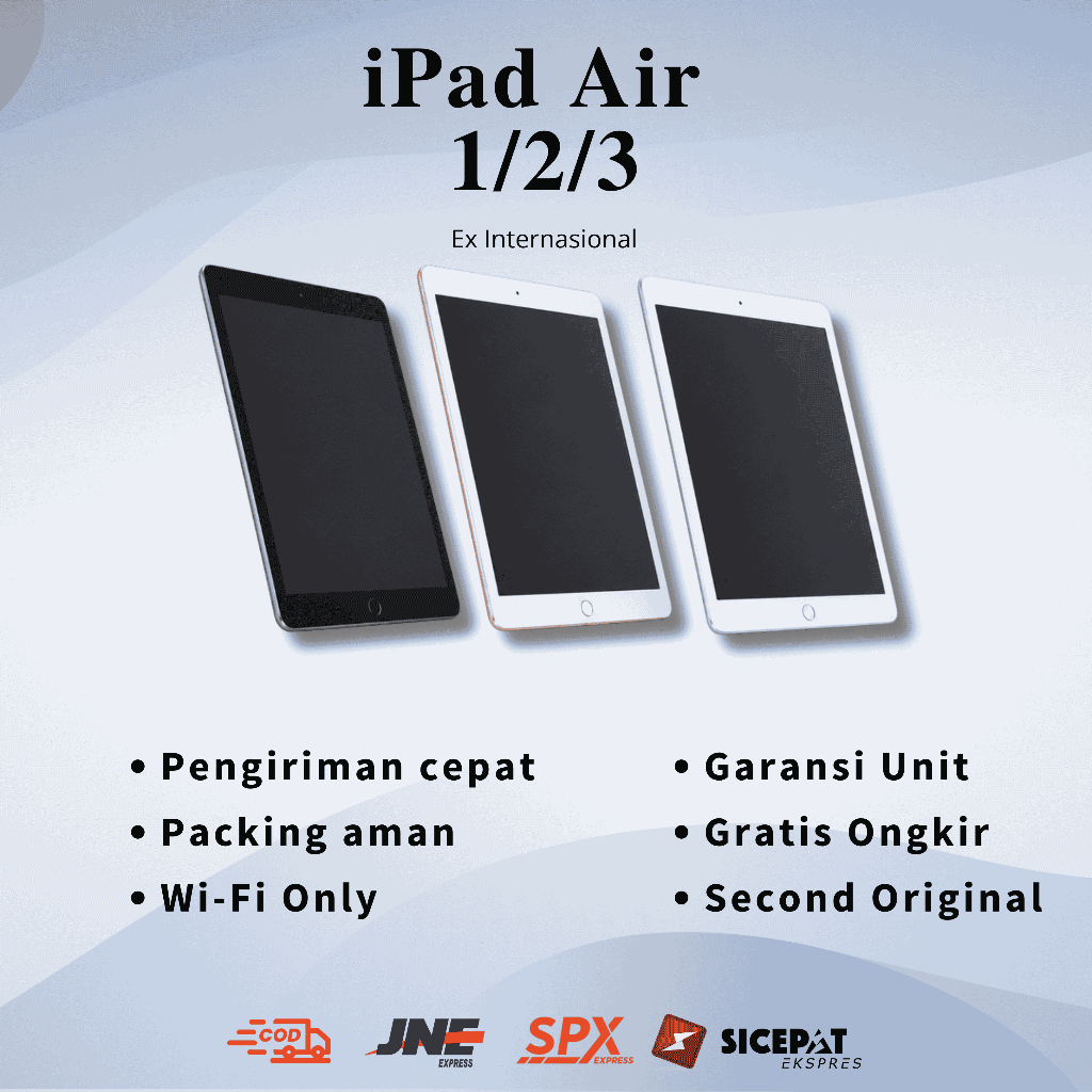 COD iPad Apple Air & Air 2 IPAD AIR WIFIONLY 16GB 32GB 64GB 128GB Second Original Inter Termurah BIs