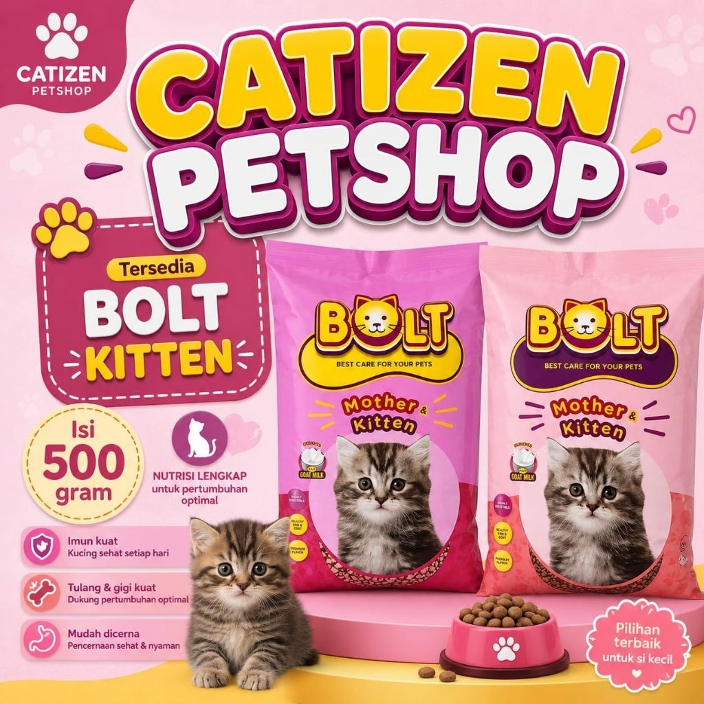 BOLT KITTEN 500 gram. BOLT KITTEN SALMON. BOLT KITTEN TUNA. BOLT ISI 500 gram. Bolt Kitten