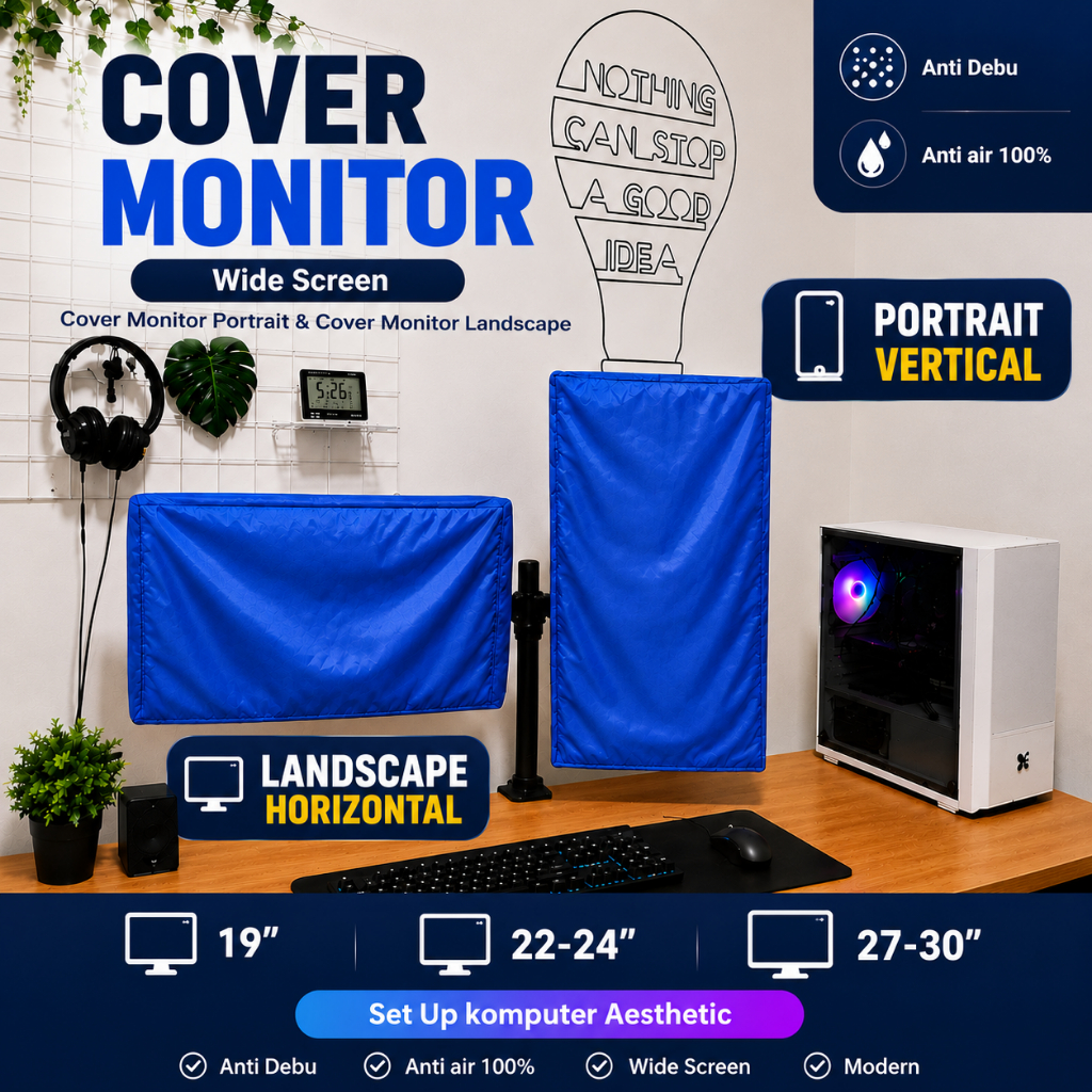 Cover Monitor Komputer Anti Debu Waterproof Anti Air | Pelindung Monitor Komputer Sarung Monitor Kom
