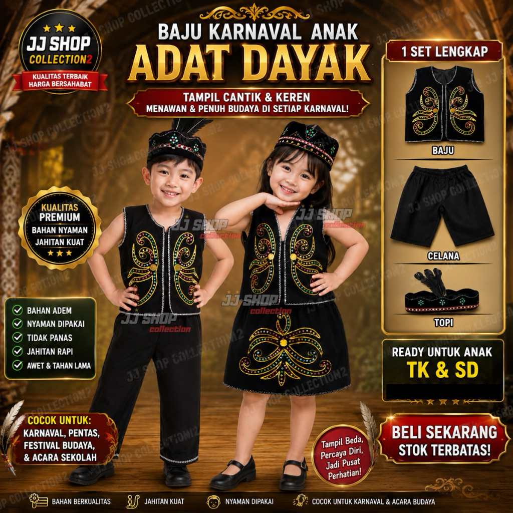 BAJU ADAT DAYAK ,BAJU ADAT KALAIMANTAN ,BAJU ADAT ANAK ANAK BAJU ADAT DAYAK ANAK ANAK