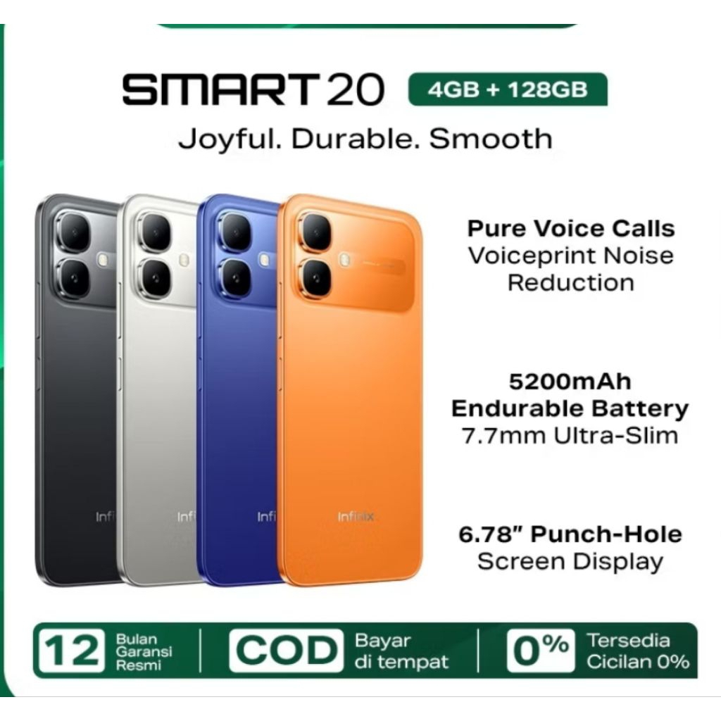 infinix smart 20 ram 4/128 gb dan ram 4/64 gb, hp second berkualitas no menus semua normal Tampa ken