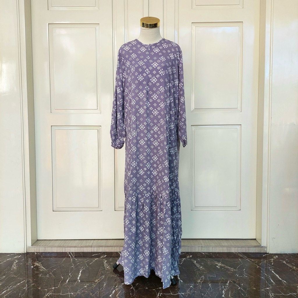 (Daster Luza) Longdress Resleting dan Kancing Busui Friendly by Batik Luza Pekalongan