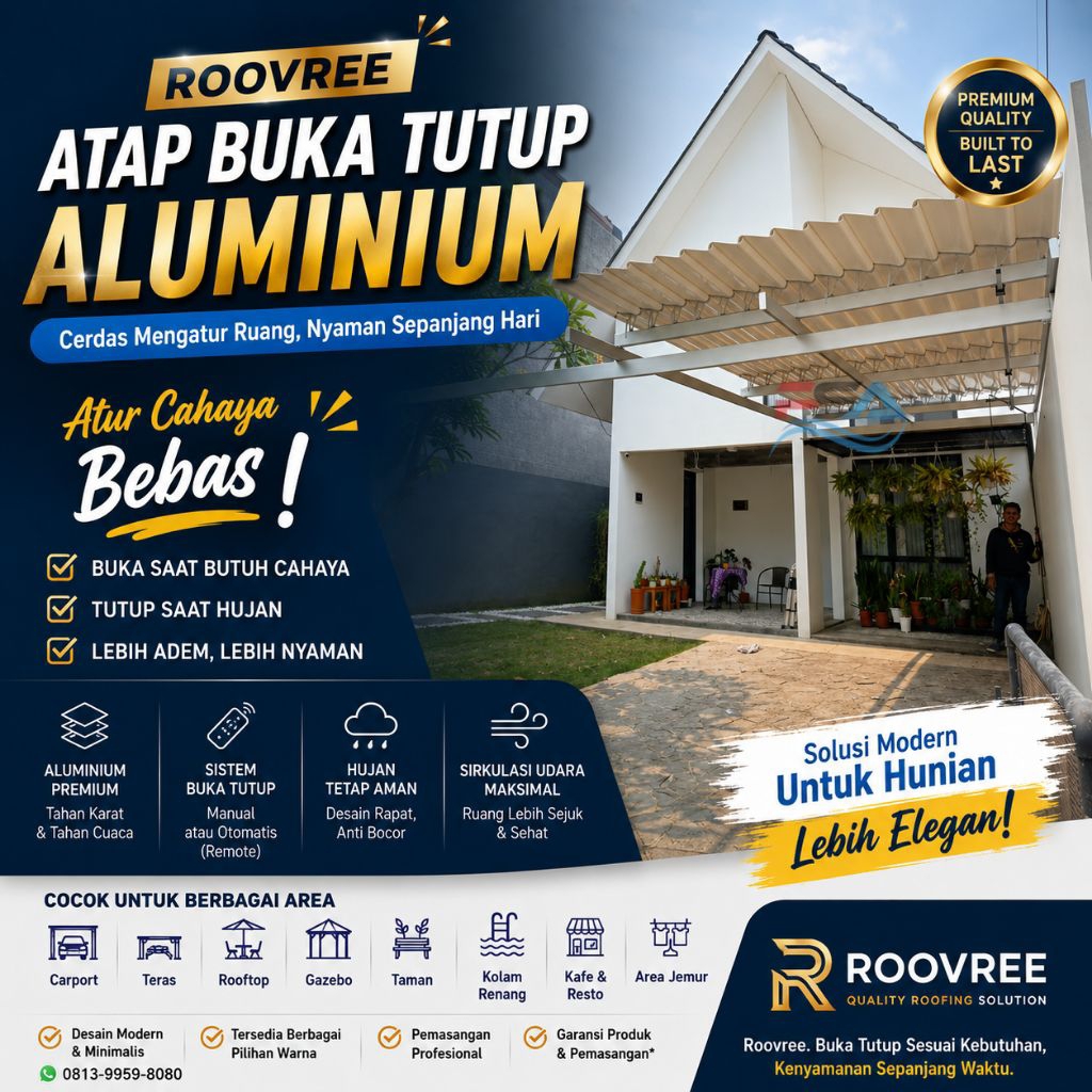 Void Lovera Roovree atap buka tutup aluminium