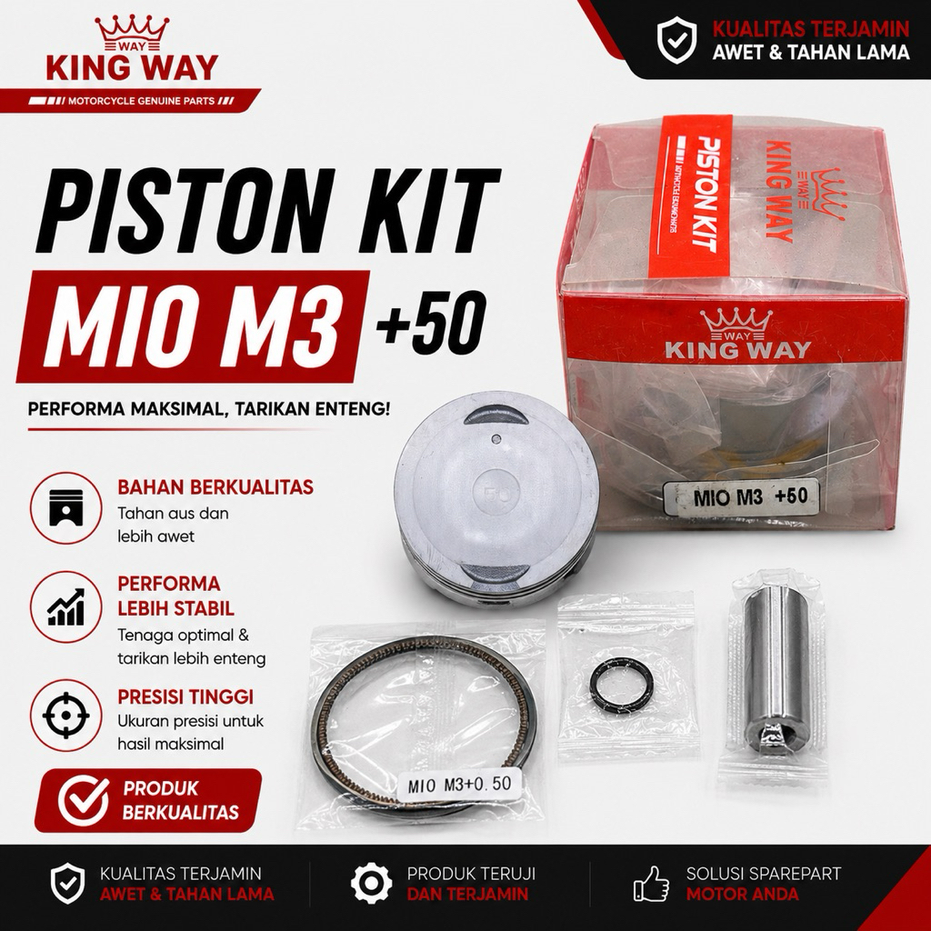 Piston Kit / Piston + Ring Seher Kit Motor Mio M3